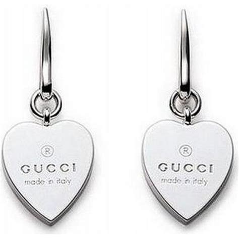 gucci trademark silver heart earrings|gucci trademark heart earrings.